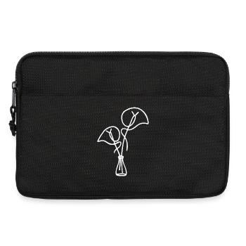 Weiße Blumenskizze - Laptoptasche 13" - Schwarz - Vorne