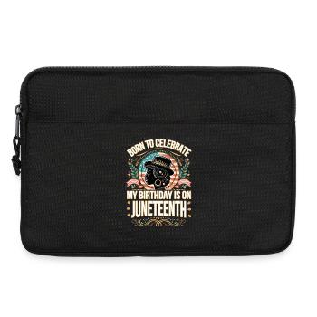 Né pour célébrer : Mon anniversaire est le Juneteenth ! - Sacoche pour ordinateur portable 13 pouces - noir - Devant