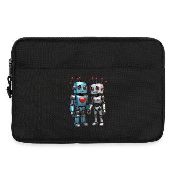 Robot Couple - Laptop bag 13" - black - Front