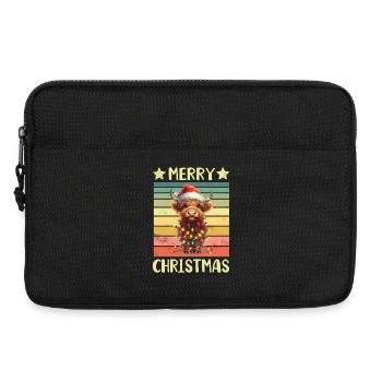 Schottisches Hochlandrind Kuh - Laptoptasche 13" - Schwarz - Vorne