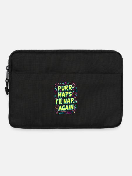 PURR-HAPS I’LL NAP... AGAIN, FUNNY CAT QUOTE - Laptop bag 13" - black