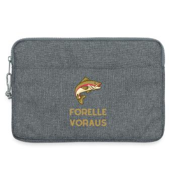 Trout Ahead: Nature's Catch - Laptop bag 13" - heather grey - Front
