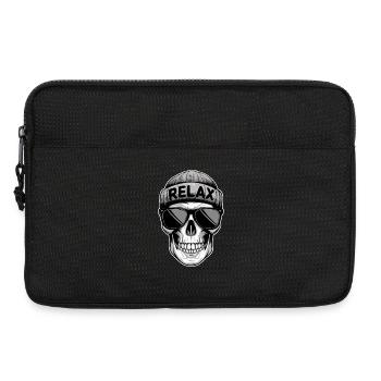 Relax Skull mit Mütze und Sonnenbrille - Laptoptasche 13" - Schwarz - Vorne