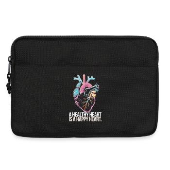 Herz mit bunter Anatomie und Liebesbotschaft - Laptoptasche 13" - Schwarz - Vorne