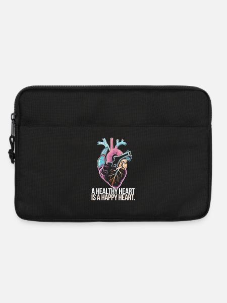 Heart with colorful anatomy and love message - Laptop bag 13" - black
