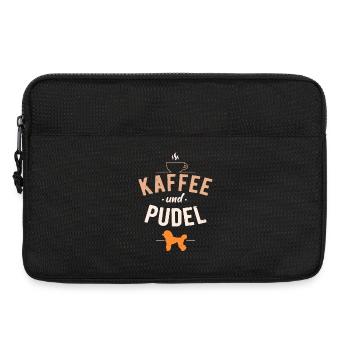 Kaffee und Pudel Hunde Spruch - Laptoptasche 13" - Schwarz - Vorne