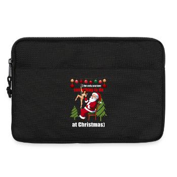 Père Noël dans le club de strip-tease - Sacoche pour ordinateur portable 13 pouces - noir - Devant
