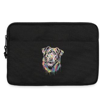 Bunter tropfender Hund - Laptoptasche 13" - Schwarz - Vorne