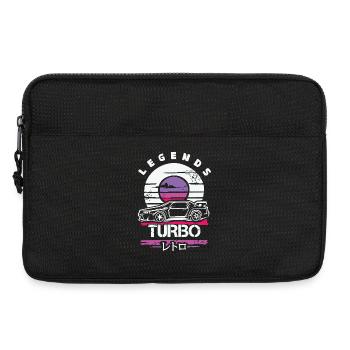 Rétro JDM Turbo – Design de voiture japonaise des années 90 - Sacoche pour ordinateur portable 13 pouces - noir - Devant