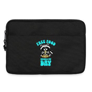 Free Food Makes My Day Waschbär racoon Shirt - Laptoptasche 13" - Schwarz - Vorne