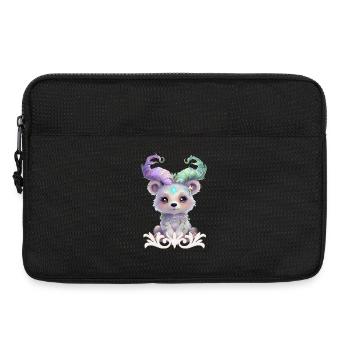 Magical bear cub in pastel glitter. - Laptop bag 13" - black - Front