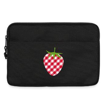 Erdbeere Muttertag kariert Frucht Obst Karo süß - Laptoptasche 13" - Schwarz - Vorne