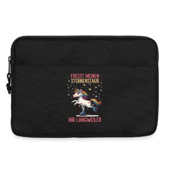 Rollschuh Einhorn - Laptoptasche 13" - Schwarz - Vorne