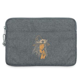 Summer Witch with Crystal - Pagan Spirit Art - Laptop bag 13" - heather grey - Front