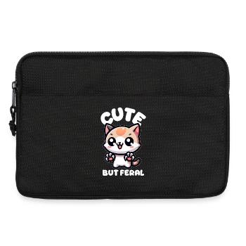 Chat mignon mais sauvage - Sacoche pour ordinateur portable 13 pouces - noir - Devant