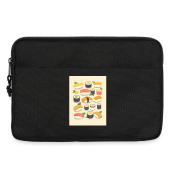 Lebendige Sushi-Sortiment-Illustration - Laptoptasche 13" - Schwarz - Vorne