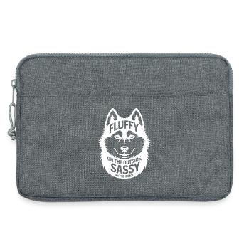 Fluffy Outside Sassy Inside Husky  - Laptop bag 13" - heather grey - Front