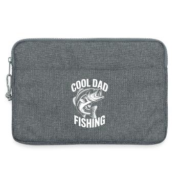 Motif de pêche cool pour papa - Sacoche pour ordinateur portable 13 pouces - gris chiné - Devant