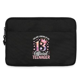 13th birthday teenager gift - Laptop bag 13" - black - Front