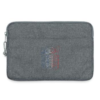 Paris Abstract Sketch in Blue, White and Red - Laptop bag 13" - heather grey - Front