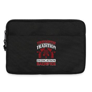 Fire brigade tradition with helmet and fire extinguisher - Laptop bag 13" - black - Front