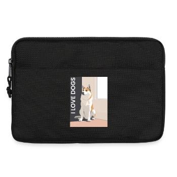 Dog portrait with love message - Laptop bag 13" - black - Front