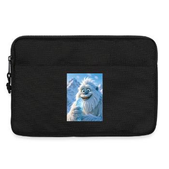 Verspielter Yeti, der riesige Eiszapfencreme isst - Laptoptasche 13" - Schwarz - Vorne
