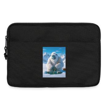 Yeti-Angeln auf dem zugefrorenen, glühenden See - Laptoptasche 13" - Schwarz - Vorne