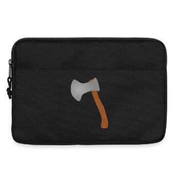 T-Shirt mit Waldaxt-Illustration - Laptoptasche 13" - Schwarz - Vorne