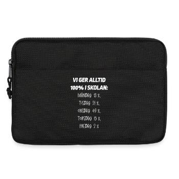 Klassenshirts Wir geben in der Schule immer 100% - Laptoptasche 13" - Schwarz - Vorne