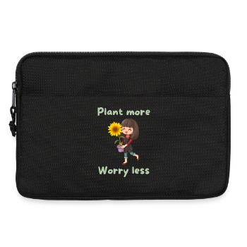 Plant more, worry less - Laptoptasche 13" - Schwarz - Vorne
