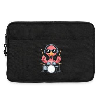 Batteur Flamingo avec casque - Sacoche pour ordinateur portable 13 pouces - noir - Devant