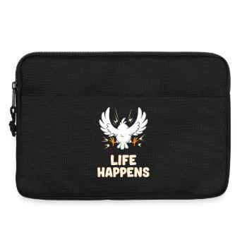 Life Happens Funny Bird Cartoon Saying - Laptop bag 13" - black - Front
