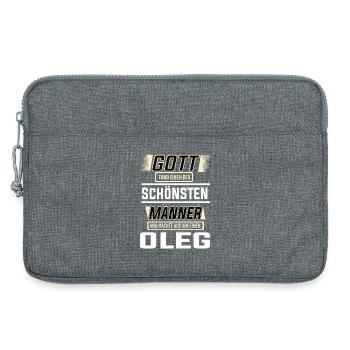 Oleg, le plus bel homme, façonné par Dieu Design - Sacoche pour ordinateur portable 13 pouces - gris chiné - Devant