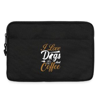 L’amour, le café et les chiens - Sacoche pour ordinateur portable 13 pouces - noir - Devant