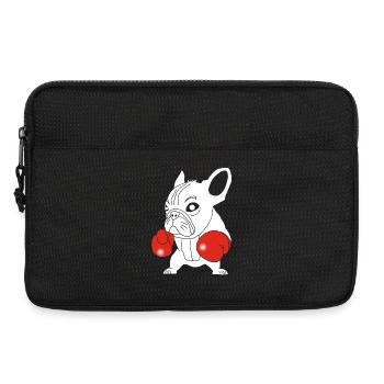 Weißer Hundeboxer - Laptoptasche 13" - Schwarz - Vorne