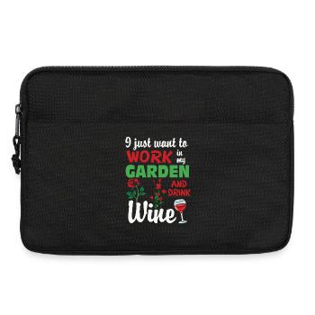 Work in garden and drink wine - Laptoptasche 13" - Schwarz - Vorne