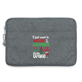 Work in garden and drink wine - Laptop bag 13" - heather grey - Front