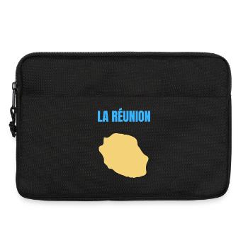 T-shirt carte La Réunion île dorée - Sacoche pour ordinateur portable 13 pouces - noir - Devant