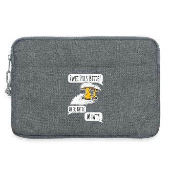 Bier bestellen ist nicht einfach! Pils oder Pilz? - Laptoptasche 13" - Grau meliert - Vorne