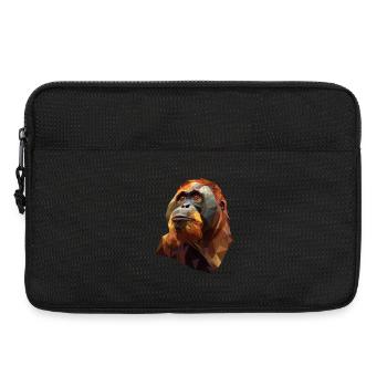Geometrischer Orang-Utan Kopf - Laptoptasche 13" - Schwarz - Vorne