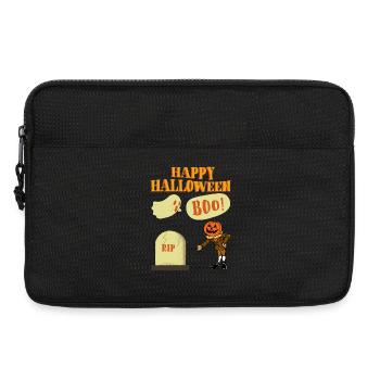 Halloween dessin animé citrouille fantôme - Sacoche pour ordinateur portable 13 pouces - noir - Devant