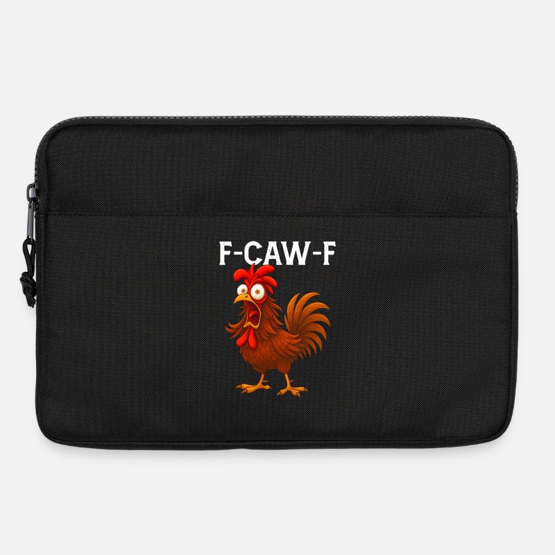 F-Caw-F Funny Screaming Rooster Chicken Meme - Laptoptasche 13" - Schwarz