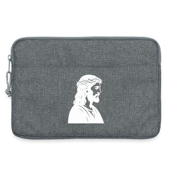 Jesus Christ Silhouette - Laptop bag 13" - heather grey - Front