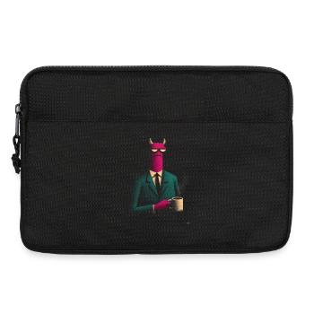 Démon en costume avec café - Sacoche pour ordinateur portable 13 pouces - noir - Devant