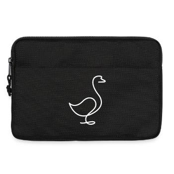 Ente oder Gans Skizze – minimalistisches Motiv - Laptoptasche 13" - Schwarz - Vorne