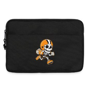 Skelett Fußball Maskottchen Orange - Laptoptasche 13" - Schwarz - Vorne