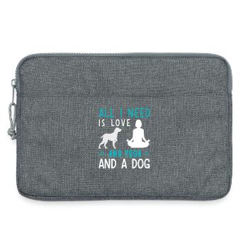 Amour des chiens de yoga - Sacoche pour ordinateur portable 13 pouces - gris chiné - Devant