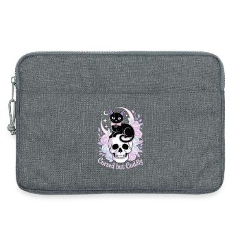Verflucht und Kuschelig: Katzen-Schädel - Laptoptasche 13" - Grau meliert - Vorne