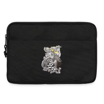 Ornamental Flower Black and White Pattern with Yellow - Laptop bag 13" - black - Front